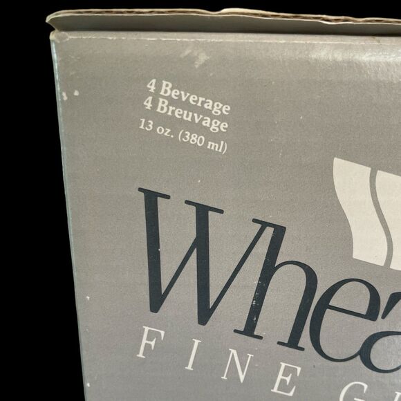 Wheaton Fine Satin Glasses 13 oz Beverage Rainbow Stripe Pride Set of 4 NOS - Picture 5 of 5